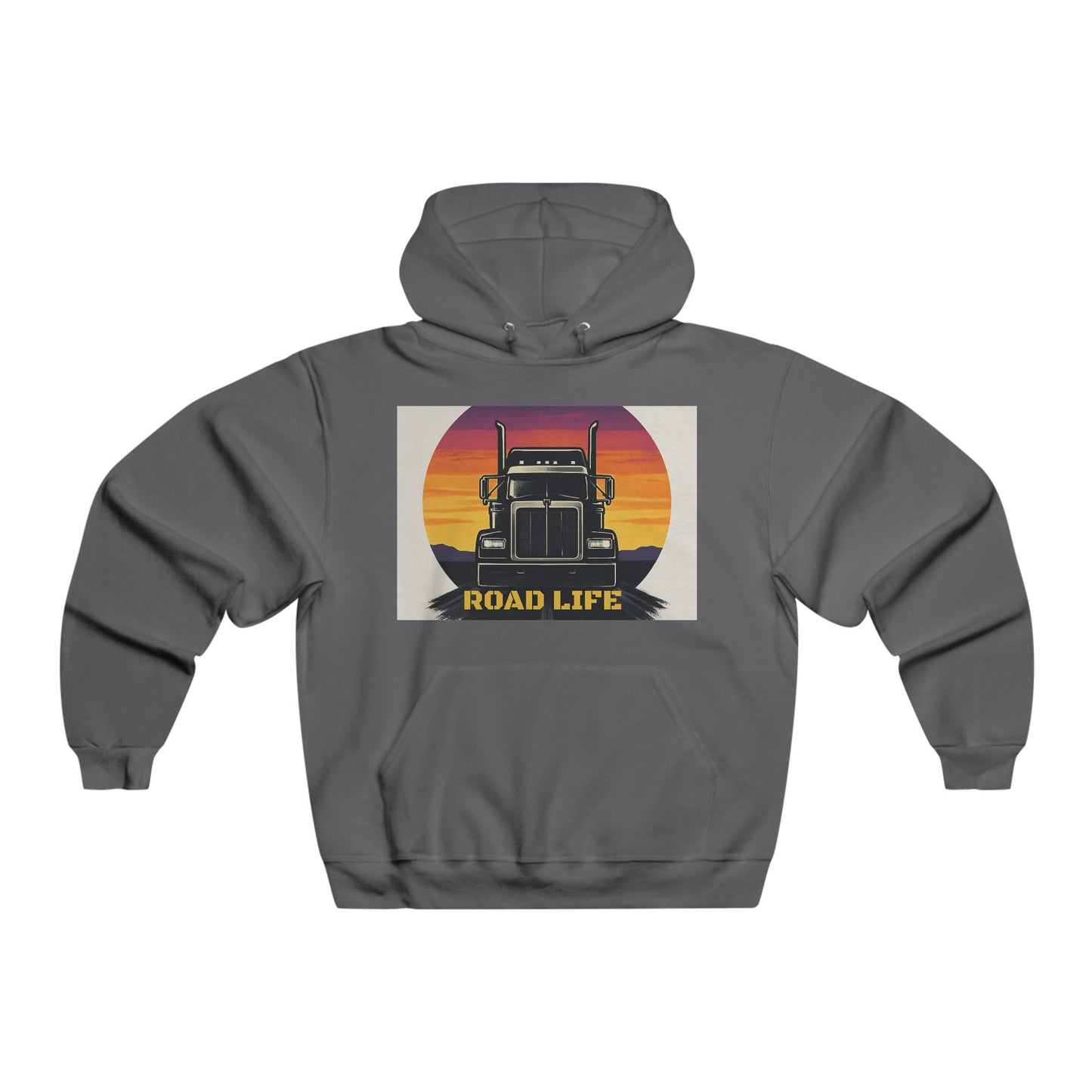 Trucker Road Life Hoodie, Perfect for Truck Drivers, Casual Wear, Gift for Truck Enthusiasts, Outdoor Adventures, Cozy Layering