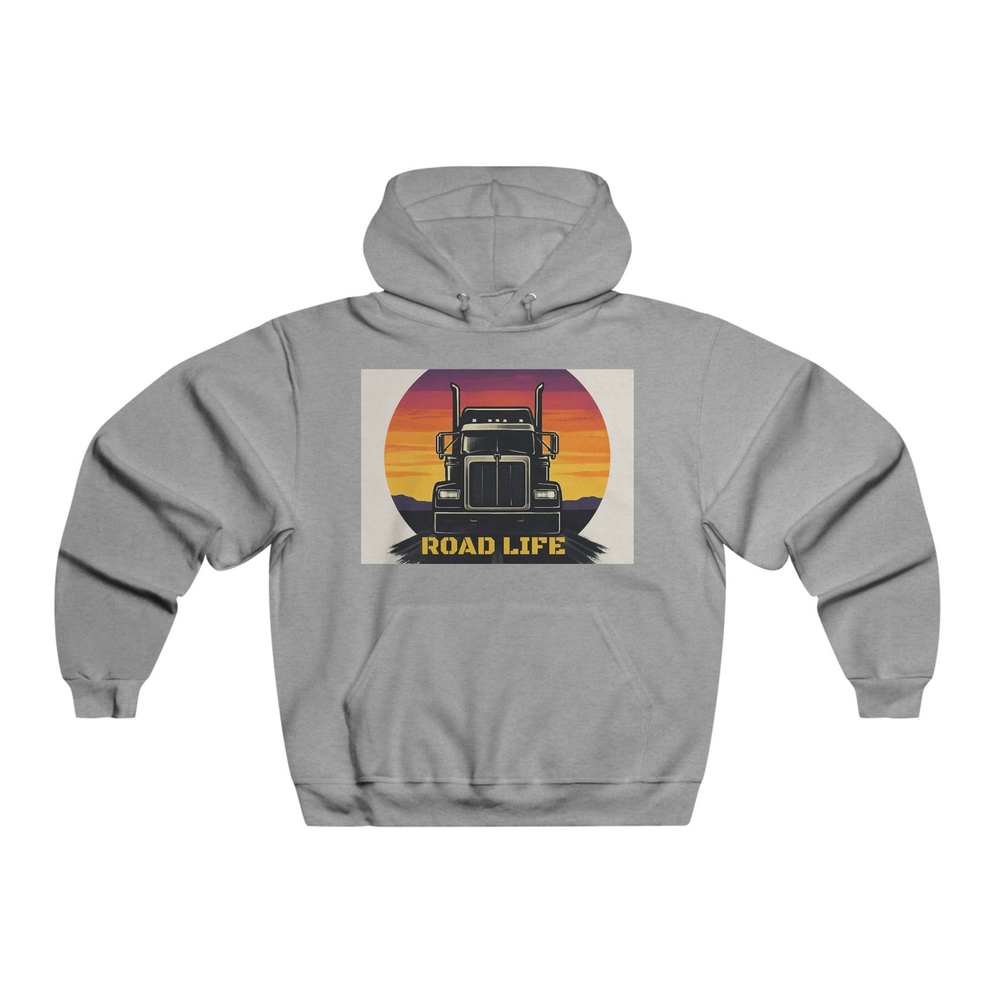 Trucker Road Life Hoodie, Perfect for Truck Drivers, Casual Wear, Gift for Truck Enthusiasts, Outdoor Adventures, Cozy Layering