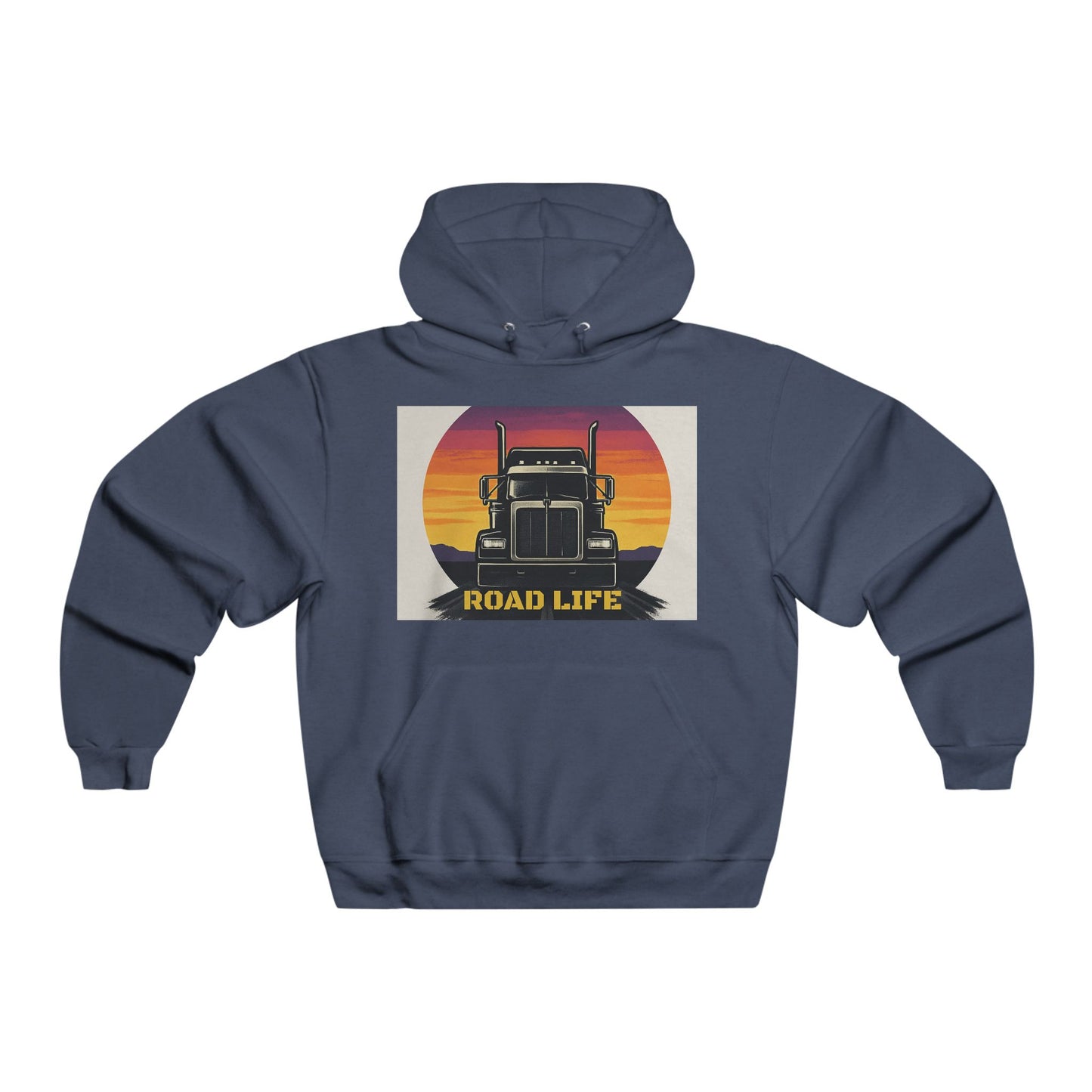 Trucker Road Life Hoodie, Perfect for Truck Drivers, Casual Wear, Gift for Truck Enthusiasts, Outdoor Adventures, Cozy Layering